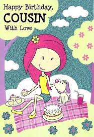 Funny Birthday Message For Cousin Sister Cousin Birthday Cards 4allcards Happy Birthday Greetings Happy Birthday Cousin Female Happy Birthday Cousin
