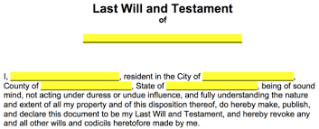 This information is not legal advice, and it does not take into account the wide variety of life circumstances that you may have. Free Last Will And Testament Templates Will Pdf Word Eforms