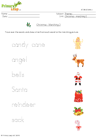 In these worksheets, students see three pictures and are asked to circle the picture that matches the word. Christmas Worksheet Matching Words And Pictures 2