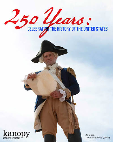 From revolution to reinvention, the story continues. Celebrate America's  250th by watching films and documentaries that explore the people, events,  and ideas that shaped the nation. Stream now: kanopy.com/category/13997