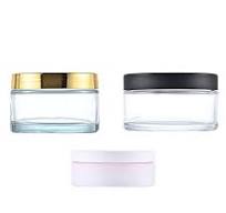 Luxury Glass Jar Cream Bottle 100g 200g Empty Round Body Butter Containers Wide Mouth Cosmetic Facial Mask Jars