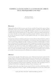 Noticias de última hora, últimas noticias de actualidad, deportes, cultura, sociedad, curiosidades y economía en nuestros informativos Pdf Darwin La Evolucion Y La Censura De Libros En El Franquismo 1938 1966