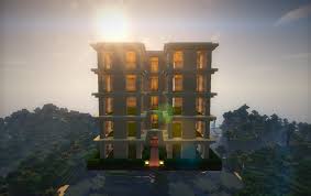 All of them are fairly easy to build (since they are small) and include most of the essential blocks you'll need (e.g. Small Sandstone Apartment Building Unfurnished Creation 8105