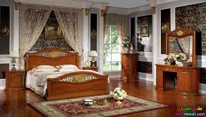 آخر صيحه من غرف النوم الكلاسيك باللون البني الفاتح للاماكن الصغيره والكبيرة روعه