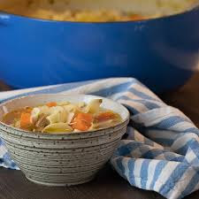 To avoid dried out chicken in our soup, in our recipe we remove the breast and thigh meat from the bones that we plan on using in the finished soup. Homemade Chicken Noodle Soup Recipe