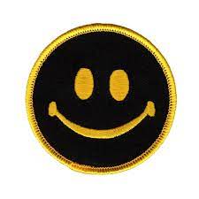2 Zoll Gelb Schwarz Smiley Gesicht Patch Emoji Symbol Bestickt | Etsy