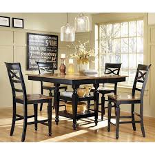 ashley counter height dining set (black