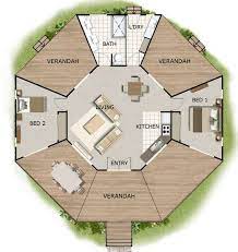 I'll end this gallery with a literal tree house; House Design Book Small And Tiny Australian And International Home Plans House Plans House Plans Australia Small House Plans Tiny Plans In 2021 House Plans Australia Octagon House Round House Plans