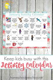 Free Printable January Preschool Activity Calendar Preschool Activity Kids Calendar Free Preschool Activities