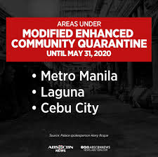 Jun 13, 2021 · david attributed the improvement in the situation in metro manila and neighboring provinces to the implementation of enhanced community quarantine (ecq) and modified ecq in march and april, as well as the expansion of health care capacity and testing, contact tracing, and isolation efforts. Abs Cbn News On Twitter President Duterte Kept Metro Manila And 2 Other Urban Centers On Modified Enhanced Community Quarantine Or Ecq Covid19quarantine Read Https T Co Rtketrwyep Https T Co Gmkgqkcz13