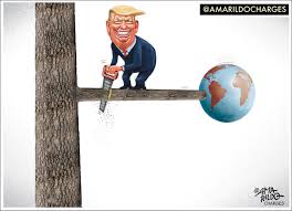 Amarildo | Quem com tarifaço fere... Caricatura do Trump: @AMARILDOCHARGES  #TrumpGuerraDasTarifas #RecuoDeTrump #GuerraComercial #EconomiaGlobal... |  Instagram