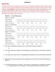 Maybe you would like to learn more about one of these? Mutations Mutations Read This The Genes Encoded In Your Dna Result In The Production Of Proteins That Perform Specific Functions Within Your Cells Course Hero