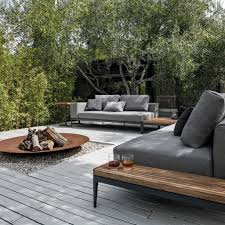 Gloster Grid Deep Seating Set In 2020 Outdoor Fire Pit Designs Small Backyard Landscaping Diy Garden Furniture