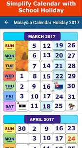 Monthly calendar for the month april in year 2017. Malaysia Calendar Holiday 2017 For Android Apk Download
