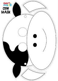 Printable Cow Mask Craft Template Cow Mask Animal Masks For Kids Printable Cow Mask