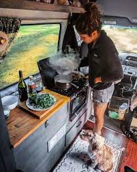 Pin By Haley Ries On Glamping Camper Kitchen Van Life Van Living