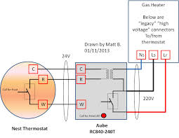 Using lp gas in a heater that requires natural gas, or vice versa, will create the risk of gas leaks, carbon monoxide poisoning and explosion. Missing 1 Wire From My Gas Heater To My Aube Rc840 To Finish Off Nest Thermostat Wiring Using Nest Thermostat In Europe On A 220v System
