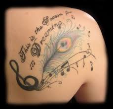 Music sayings or quotes are also unique. 35 Back Shoulder Tattoos For Women