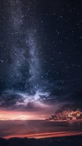 Sunset On Starry Night Sunset Wallpaper 4k Background Sky Photography