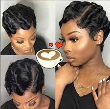Naseily short burgundy pixie cuts hair wigs african american short burgundy wig female hairstyles (naseilybk1023). Amazon Com Blisshair Short Finger Wave Curly Wigs For Women African American Pixie Cut Wig 100 Brazilian Human Hair Short Curly Wig Fashion Style Natural Black Beauty