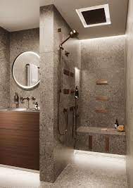 To open up your narrow bathroom, remember to place your shower against the short wall. Small Bathroom Apartment Design Ideas 150 Bathroom Interior Design Modern Bathroom Design Bathroom Interior