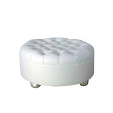Received a lot of top ratings from satisfied customers for high quality and elegant design. Round Tufted Ottoman White Ruth Fischl Event Rental