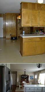 Painting your ceiling a different color from your cabinets will help the soffit to blend in with the cabinets. Before And After I Removed The Upper Cabinets Over The Peninsula To Open The Kitchen To The Dinin Best Kitchen Designs Upper Kitchen Cabinets Kitchen Remodel