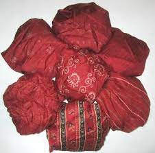 LOT PURE SILK Vintage Sari REMNANT Fabric 7 Pcs 1 ft Maroon Doll #ABDBS |  eBay