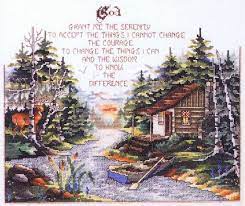 Serenity prayer counted cross stitch patterns. Serenity Prayer Cabin Cross Stitch Pattern By Stoney Creek