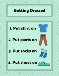 Getting Dressed Task Analysis Visual Schedule By Alldayaba Taskanalysis Bcba Aba Specialeducation Task Analysis Analysis School Readiness