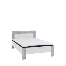 Bett Sofia Weiss Beton 140x200 Inkl Rollrost Inkl Pu Topper Inkl Matratze Mobel Jahnichen Center Gmbh