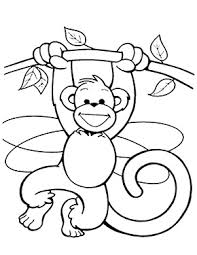 Ausmalbild Affe Hangt Am Ast Zum Ausdrucken