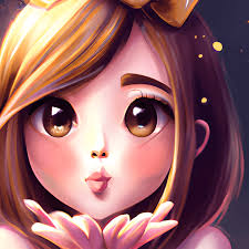 Beautiful Woman Blowing a Kiss · Creative Fabrica