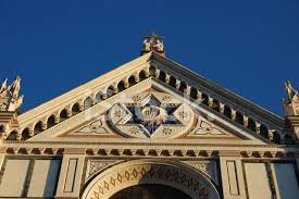 David's Star On Santa Croce Facade, Florence Stock Photo