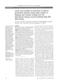 The employee assistance program operates independently of cancer council victoria and provides. Pdf Levels And Correlates Of Awareness Of Tobacco Promotional Activities Among Adult Smokers In Malaysia And Thailand Findings From The International Tobacco Control Southeast Asia Itc Sea Survey