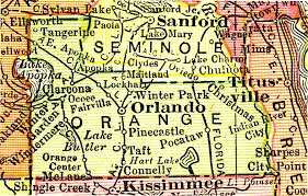 Orange County 1917 Map Of Florida Orange County Map