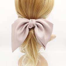 Aura Satin Hair Bow Big Women French Barrette French Barrette Etsy In 2020 Hair Accessories Hair Knot Big Hair Bows