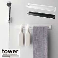 楽天市場 浴室 バスルーム タオル掛け マグネットバスルームタオルハンガー ワイド tower タワー nideau タオル掛け タオル掛け マグネット バスルーム