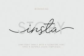 #dancing script by pablo impallari. Insta Story Font Duo With Free 8 Editable Logo Templates 208934 Regular Font Bundles