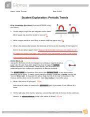 The paper student exploration energy conversions gizmo answer key. Docx 1 Docx Name Xavier Thomas Date Student Exploration Periodic Trends Prior Knowledge Questions Do These Before Using The Gizmo 1 On The Image At Course Hero