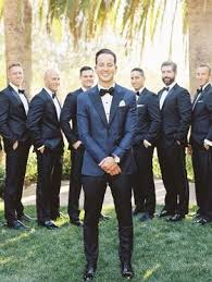 Black And Blue Wedding Suit Groom In Blue Windowpane Suit Jacket With Black Trousers Groomsmen In Black Blue Groomsmen Attire Groomsmen Grey Alfresco Wedding
