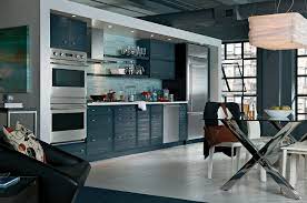 Virtual kitchen · schedule an appointment · countertop estimator Blue And Metallic Kitchen Design Ferguson Bath Kitchen Lighting Gallery One Wall Kitchen Kitchen Design Metallic Kitchen Design