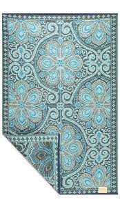 buitentapijt betoverend blauw tuin vloerkleed veranda decoreren achtertuinideeen