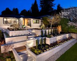 Unique Corner Retaining Wall Design Ideas Contemporary Curbside Excerpt Wood Fingernail Des Landscaping Retaining Walls Modern Front Yard Modern Garden Design