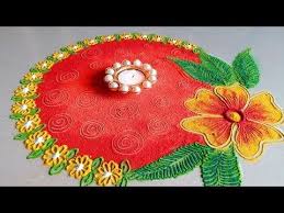 How To Draw Simple And Beautiful Flower Rangoli Designs With Colours Easy Rangoli Simple Mugg Rangoli Designs Colorful Rangoli Designs Easy Rangoli Designs