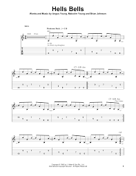 Download free and accurate pdf guitar tabs for ac/dc songs made from power tab files. Hells Bells Sheet Music Ac Dc Easy Guitar Tab