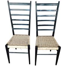 Pair Of Gio Ponti High Ladder Back Chairs Ladder Back Chairs Chair Modern Side Chairs