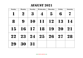 August 2021 calendar with holidays available for print or download. August 2021 Printable Calendar Free Download Monthly Calendar Templates