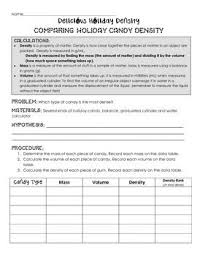 Holiday Candy Density Experiment Measure Amp Calculate W Science Teaching Resources Secondary Science Lessons Physical Science Lessons
