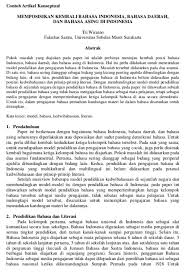 Contoh judul artikel ilmiah bahasa indonesia. Contoh Artikel Singkat Ilmiah Pendidikan Jurnal Yang Baik Dan Benar